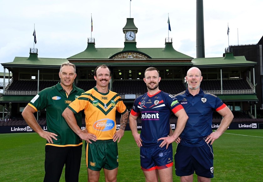 Nick Paterson, Jake Carl, Ben Marsden and Bob Marsden prepare for the Test match.