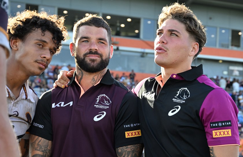 Tristan Sailor, Adam Reynolds and Reece Walsh during the Pre-Season Challenge. 