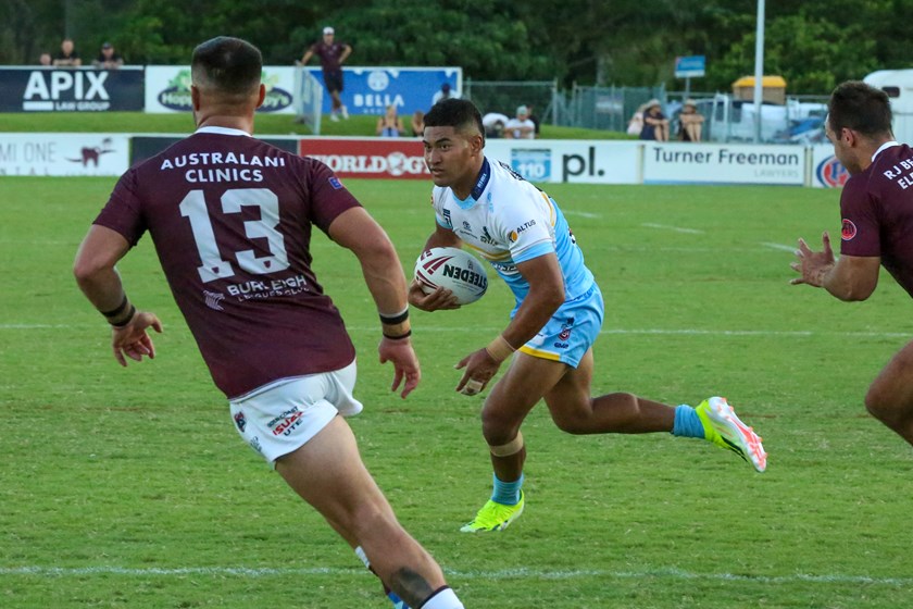 Isaiya Katoa in action for Norths Devils.