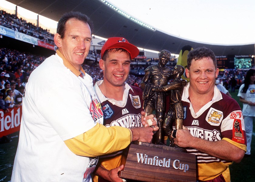 Wayne Bennett and the Broncos celebrate the 1993 Premiership