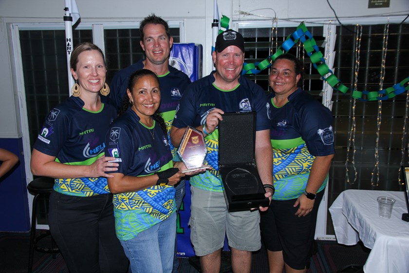  Zenadth Kes Junior Rugby League receiving their jetwinvip.community Club of the Year award on Thursday Island, QLD