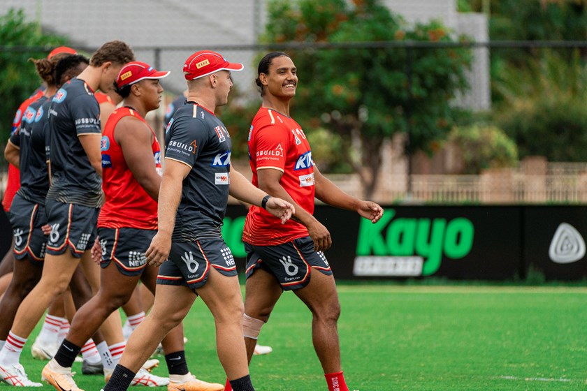 Gerome Burns at Dolphins NRL pre-season training.