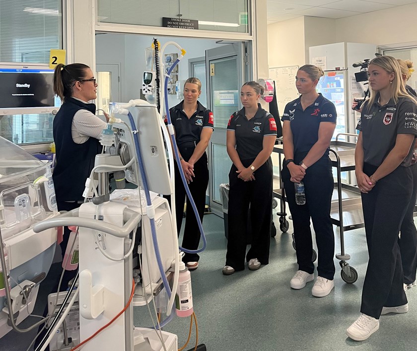 NRLW players were taken on a tour of the NICU at the Royal Hospital for Women on Wednesday.