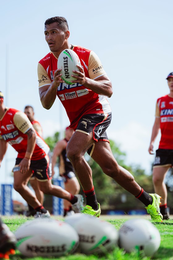 Daniel Saifiti at Dolphins pre-season training.