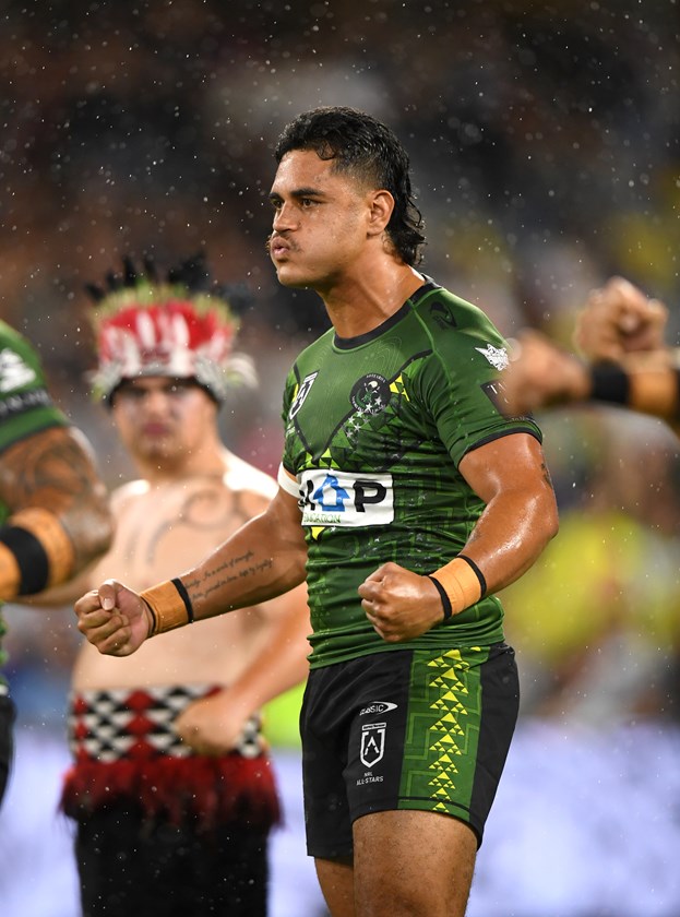 Keenan Palasia playing for the Māori All Stars.