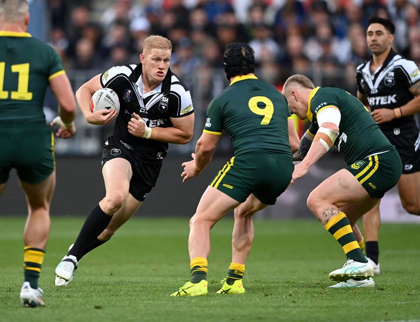 Griffin Neame in action against Australia.