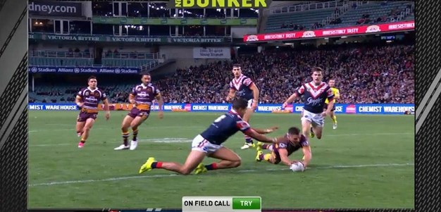 FW 1: Roosters v Broncos - Try 37th minute - James Roberts