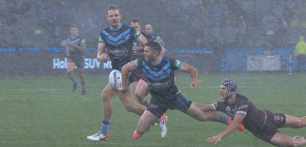 Tedesco gets brilliant offload to Tom Trbojevic for his hat-trick