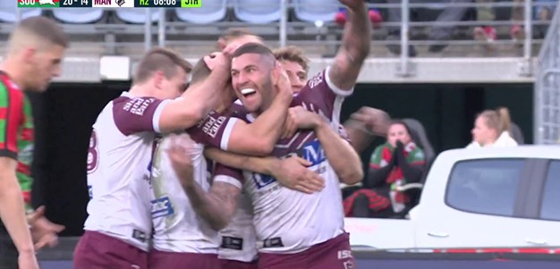 Thompson try helps Manly to draw level again