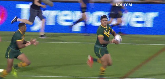 Mitchell intercepts Johnson to send Addo-Carr sprinting away