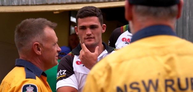 Panthers stars lift spirits on visit to bushfire-affected Bemboka