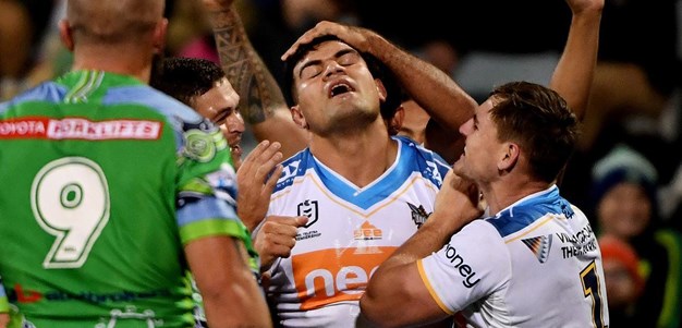 Fifita carries three Raiders over with him