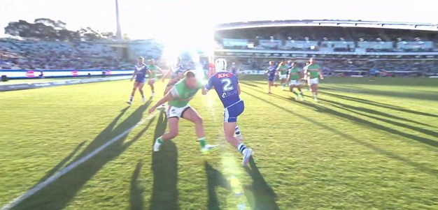 Blake Wilson cuts back inside from a Matt Burton ball