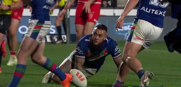 Addin Fonua-Blake cleans up a Dragons mistake