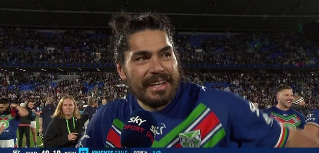 Tohu Harris salutes the home crowd