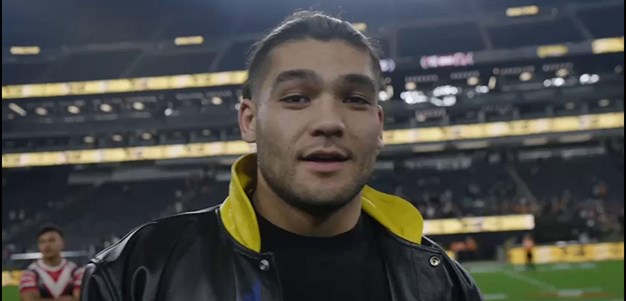 LA Rams star Puka Nacua reacts to his experience at NRL Las Vegas