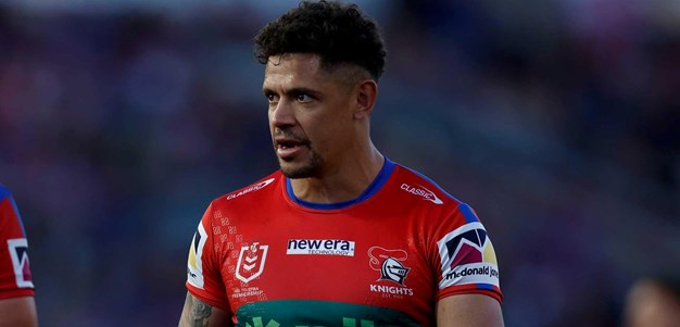 Dane Gagai had a bruising first half for the Knights