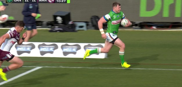 Young charges down DCE kick and takes off