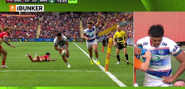 Oh no! Leiataua loses it over the line!