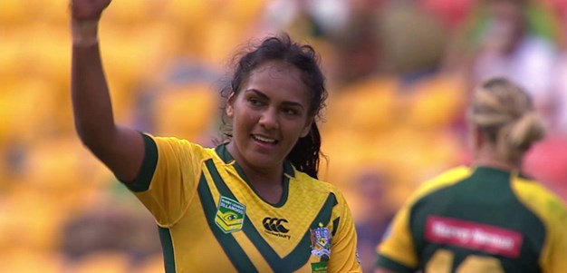 Mahalia Murphy's hat-trick on debut for the Jillaroos