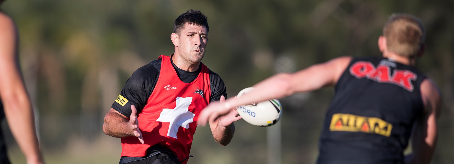 Sam McKendry takes part in pre-season training with the Penrith Panthers.