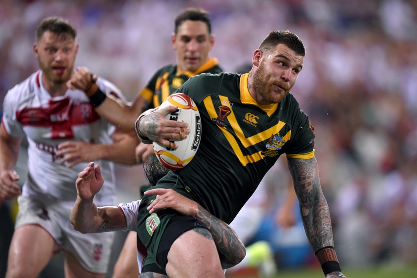 Josh Dugan in action during the Rugby League World Cup.