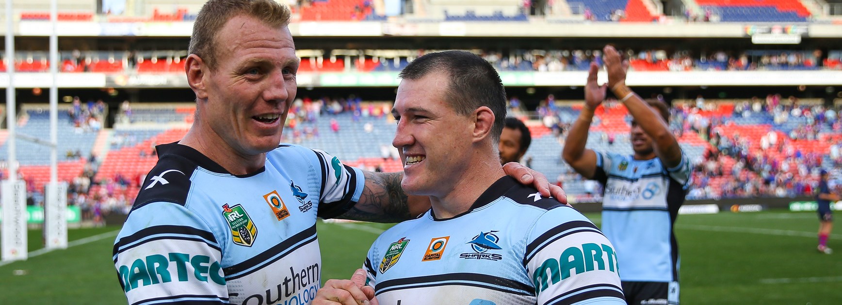 Sharks veterans Luke Lewis and Paul Gallen.