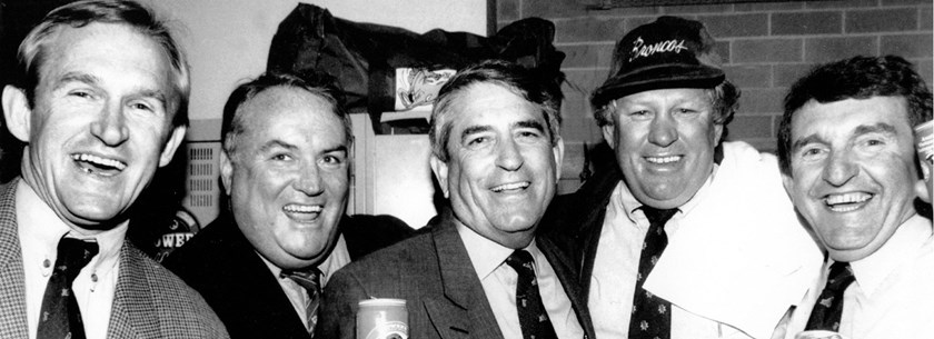 Barry Maranta, centre, with his fellow Broncos original owners.