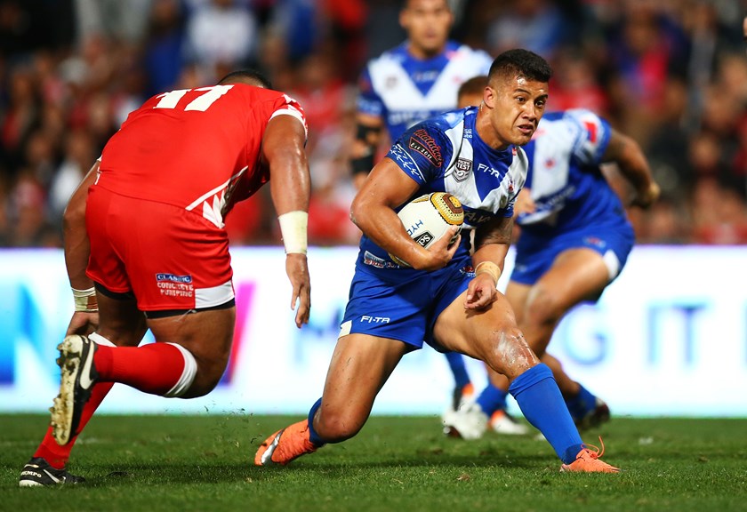 Bulldogs utility Fa'amanu Brown representing Samoa.