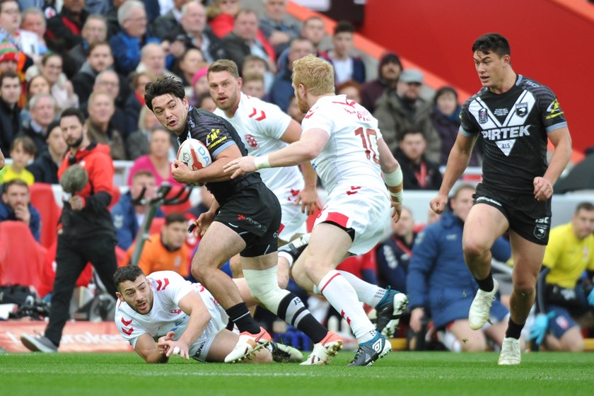 Kiwis hooker Brandon Smith at Anfield.