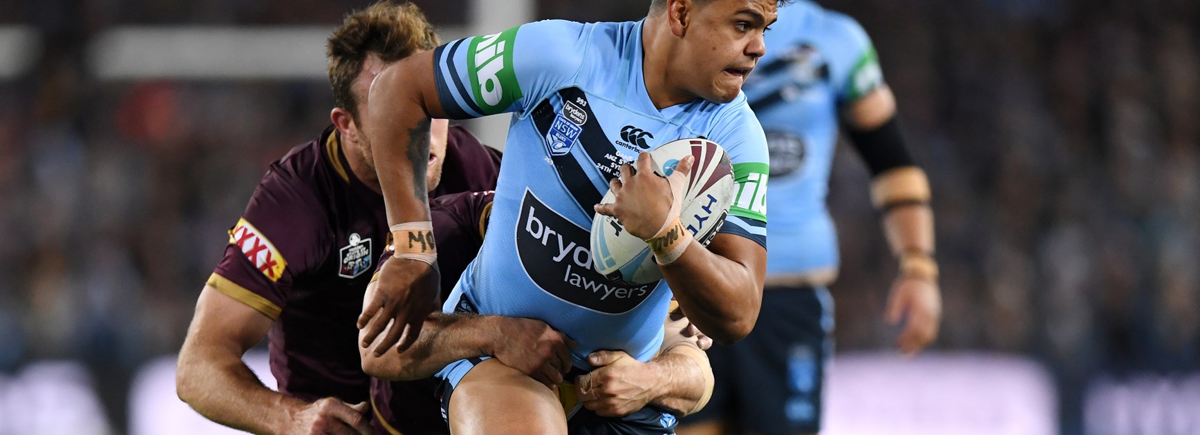 Blues centre Latrell Mitchell.