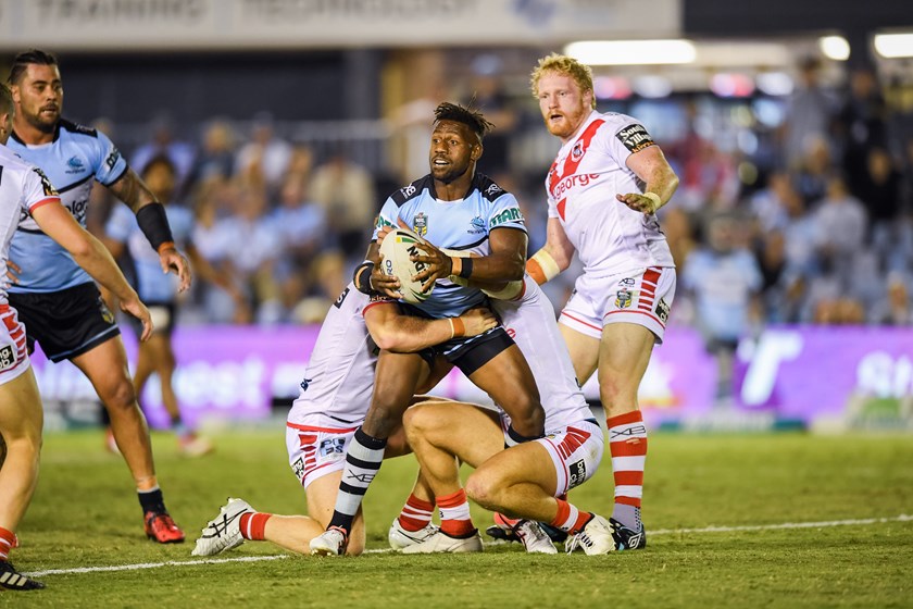 Cronulla Sharks hooker James Segeyaro. 