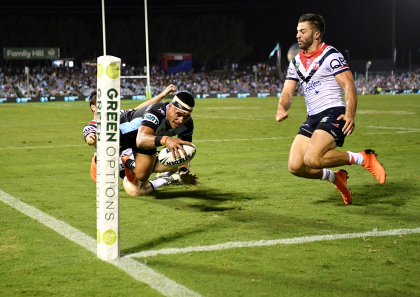 Sharks winger Valentine Holmes.