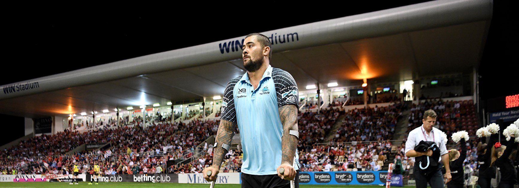 Injured Sharks prop Andrew Fifita.