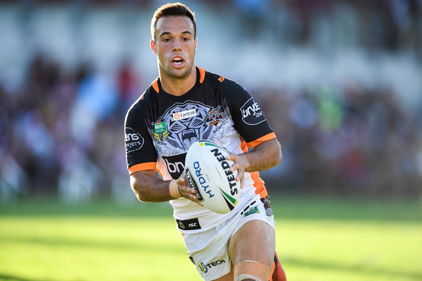 Wests Tigers halfback Luke Brooks.