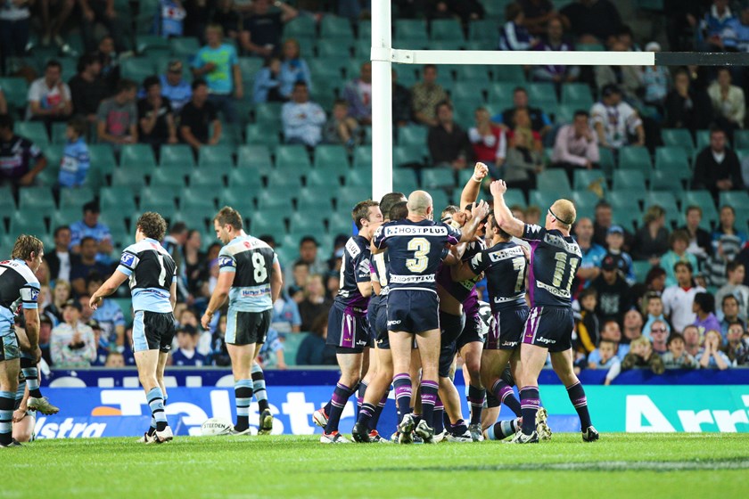 The Storm celebrate their 2008 win.