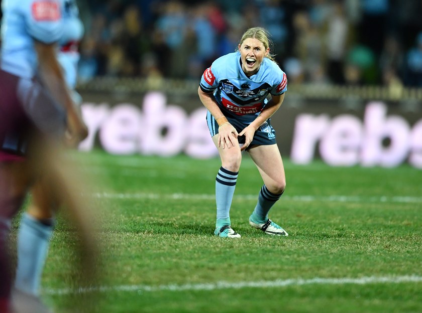 Blues halfback Maddie Studdon.