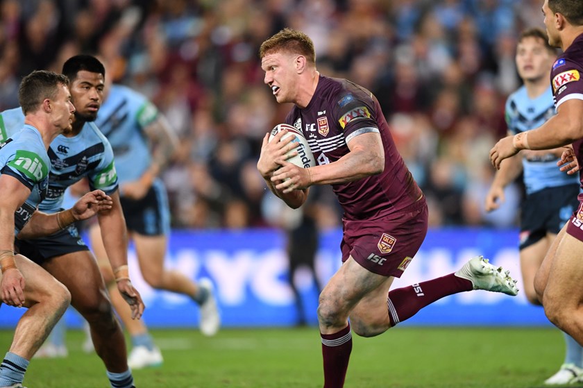 Maroons prop Dylan Napa.