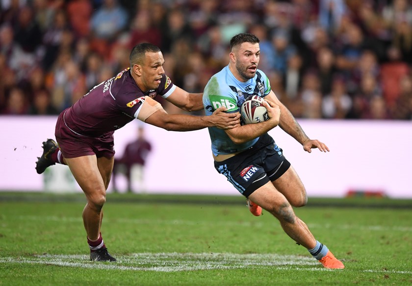 Blues fullback James Tedesco at his evasive best