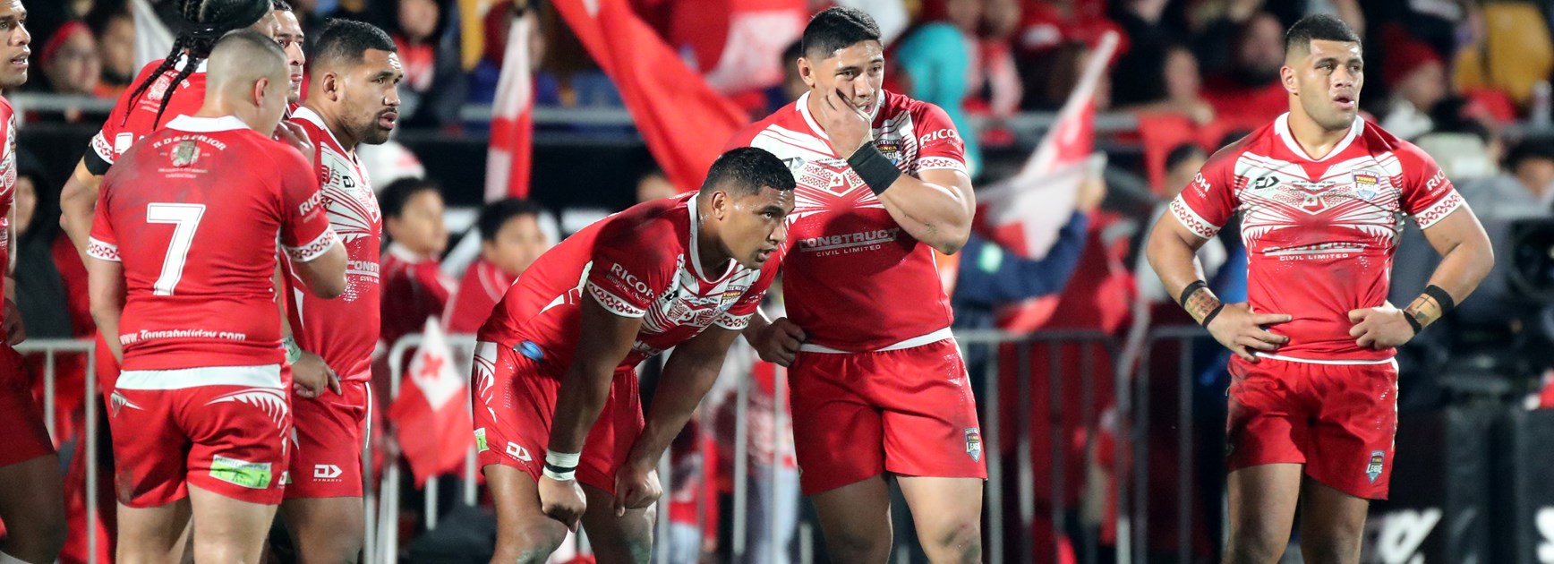 Jason Taumalolo and his Tonga teammates. 