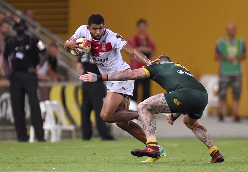 New Titans signing Kallum Watkins in 2017 against the Kangaroos.