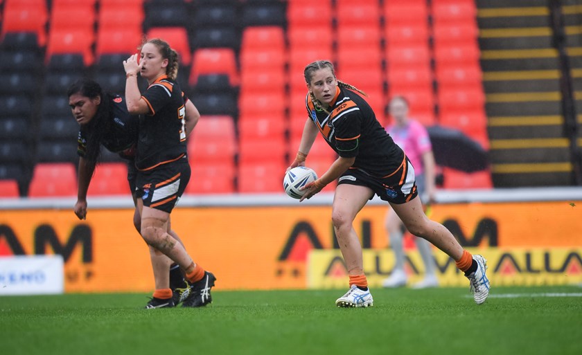 Emily and Sophie Curtain in action for the Wests Tigers.