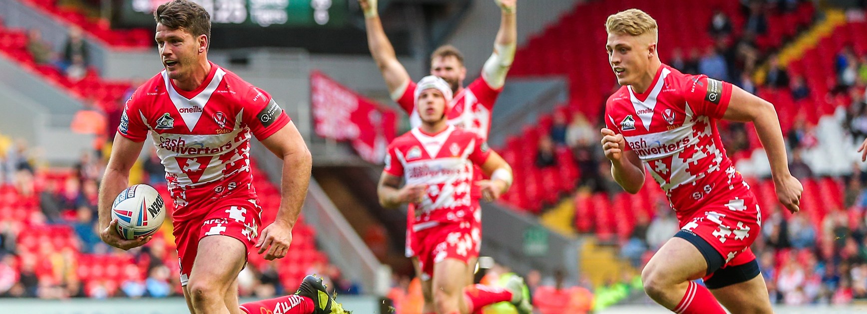 Lachlan Coote races away to score for St Helens