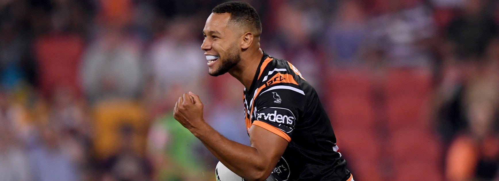 Wests Tigers fullback Moses Mbye.