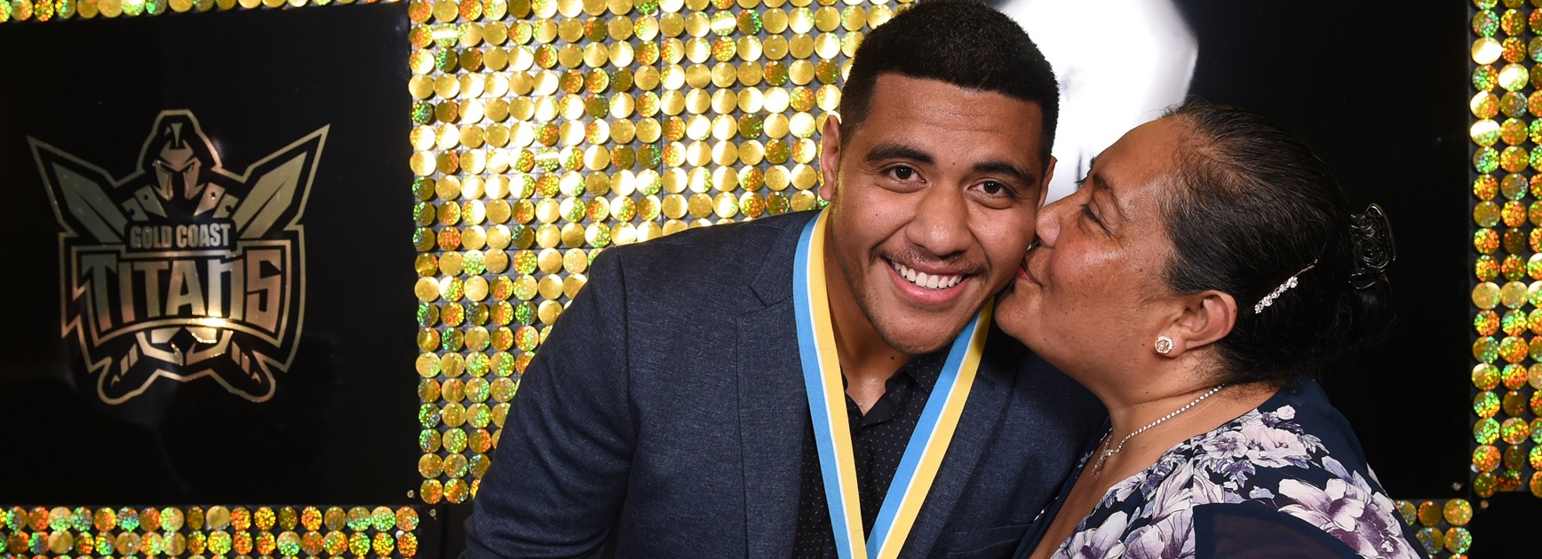 Gold Coast Titans forward Moeaki Fotuaika. 