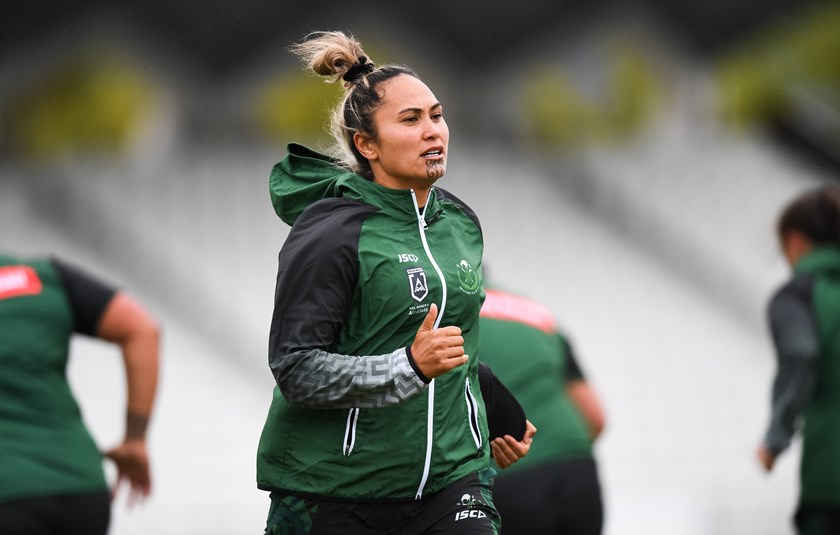 Hilda Mariu in training with the New Zealand Māori Ferns.