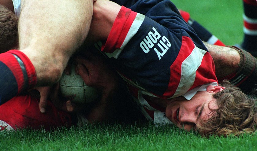 Jack Elsegood in action for Sydney City in the 1997 ARL competition.