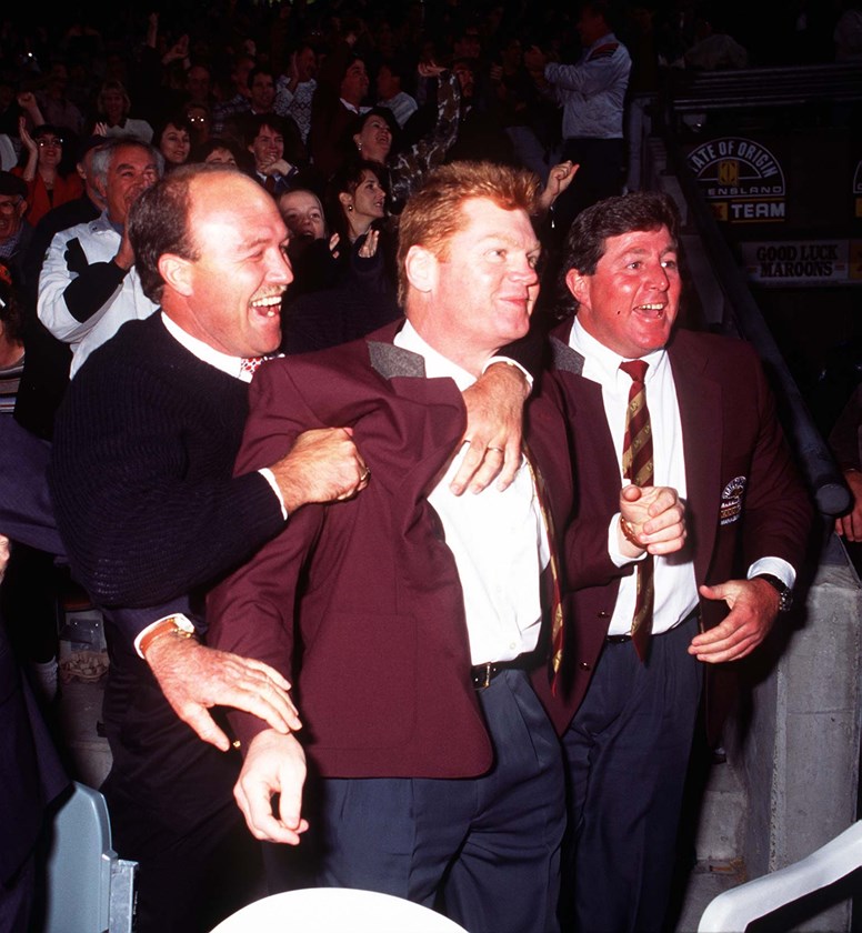 Maroons royalty Wally Lewis, Paul Vautin and Chris Close.