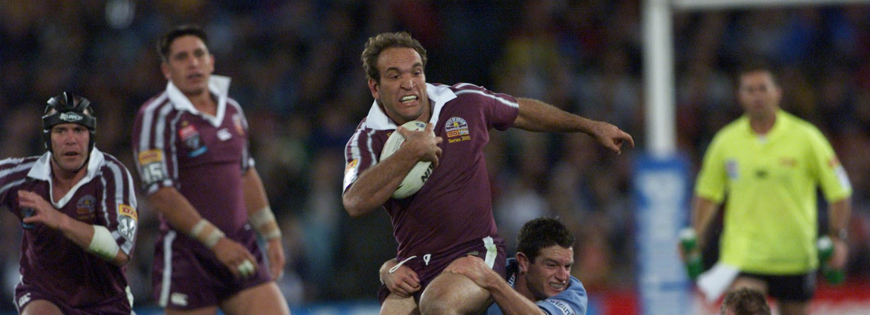 Gorden Tallis in action for the Maroons.