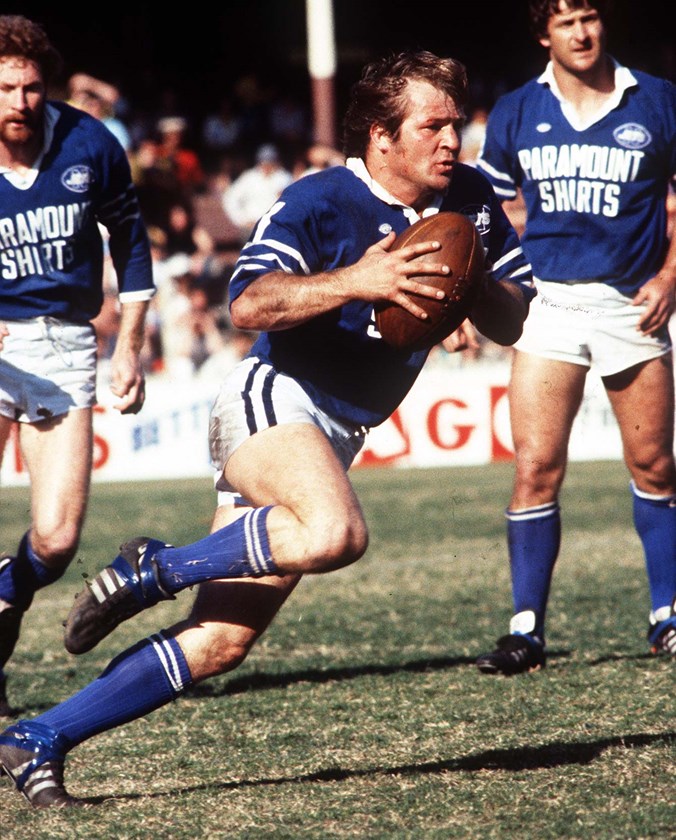 Tom Raudonikis leads Newtown into the fray during the 1981 grand final loss to Parramatta at the SCG.